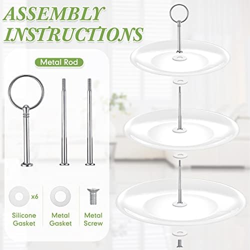 2 Pcs 3 Tier Porcelain Cupcake Stand, Holder Tower, Delicate Round Shape - Image 6