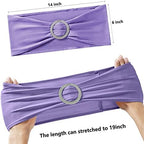Lavender Chair Sashes 50 Pack, Spandex Chair Bands with Buckles for Wedding Party, Elastic Chairs Bows for Birthday Decoration - Image 5