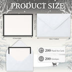 AmazingSpark 200 Kit Thank You Cards with Envelopes Bulk 4 x 5'' - Image 3
