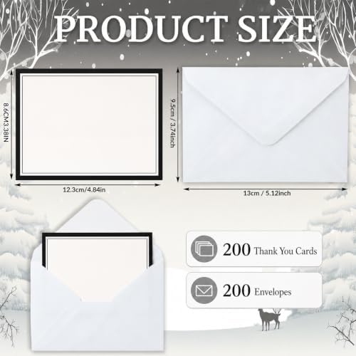 AmazingSpark 200 Kit Thank You Cards with Envelopes Bulk 4 x 5'' - Image 3