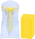MDS Pack of 250 Organza Chair Sashes for Wedding & Event Décor – Yellow by MDS