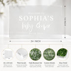 Andaz Press Custom Large Baby Shower Welcome Sign, 16" x 24", Classic Brushstroke Personalized Acrylic Signage for Gender-Neutral Sprinkle, Fall Decorations - Image 3