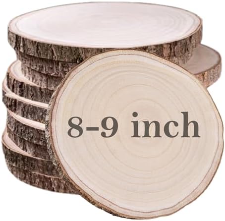 10 Pcs Natural Paulownia Wood Slices 8-9 Inches,Wood Slices for Centerpieces Table Decorations,Unfinished Rounds for Crafts, for Rustic Wedding Decoration Projects by Unknown