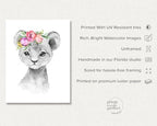 Prints Made Perfect Safari Nursery Wall Art Set - Baby Animal Prints Jungle Theme Decor - Elephant Giraffe Lion Zebra With Pink Flowers- Nursery Wall Decor for Kids Room or Baby Shower Posters - Image 2