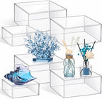 Jerify 6 Pcs Acrylic Riser Display Stands 5.91" 5.12" 3.54", Clear Square by Jerify
