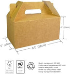 PandaPandaPPS 50 Pack Brown Food- Safe Paperboard Gable Boxes 8.25×5×4 inch - Image 3