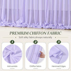 20ft×10ft Wrinkle Free Lavender Purple Backdrop Curtain Drapes, 4 Panels 5ftx10ft Sheer Tulle Chiffon Backdrop Panels Curtains for Wedding Baby Shower Birthday Party Stage Photo Home Decorations - Image 5