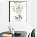 DIY Fingerprint Painting Canvas Bicycle Balloons Guest Book with Ink Pad Personalized Sign in Book for Wedding Graduation Teacher Retirement Party Decorations -60x80cm - Image 4