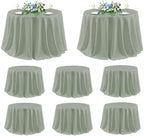 sancua Round Tablecloth 120 Inch Fit 48-96 Inch Tables, 8 Pack Sage Green by sancua