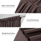 10x14ft Brown Backdrop Curtains for Wedding Party, 2 Panels 14 ft Long Back Drop Cloth, Wrinkle-Free Polyester Drapes for Birthday, Baby Shower, Stage Photography Background - Image 3