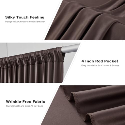 10x14ft Brown Backdrop Curtains for Wedding Party, 2 Panels 14 ft Long Back Drop Cloth, Wrinkle-Free Polyester Drapes for Birthday, Baby Shower, Stage Photography Background - Image 3