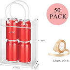 Mauproy Clear Plastic Gift Bags with Handles, 9.1 x 6.7 x 2.8 Inch, 50 Pack - Image 2