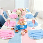 60Pack Pre Rolled Gender Reveal Cutlery Set with Napkins, Pink & Blue Disposable Plastic Silverware for Baby Shower, Birthday Party, Boy or Girl Reveal Party, Pre Wrapped Utensils Tableware - Image 7