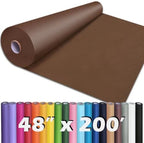 PerkHomy 48" x 2,400" (200') Coffee Kraft Paper Roll for Craft Bulletin Board Paper Art Table Covering Crafting Gift Wrapping Bouquet Packing Parcel 80GSM 55LB (Coffee, 48" x 200') by PerkHomy