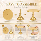 3 Pack Gold Cake Stand, 8 10 12 Inch Tiered Display - Image 4