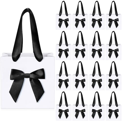 Kolldenn 50 Pcs Small Gift Favor Bags White Black by Unknown