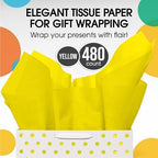 Party Solids Yellow Tissue Paper for Gift Bags 20" X 30" 480 Sheets - Image 4