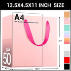 EUSOAR Large Pink Gift Bags with Handles, 50 Pack, 12.5x4.5x11 inches, Retail Wrapping Bags for Gifts, Wedding, Craft, Grocery, Boutique, Party Favor, Business - Image 2