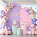 Pink and Purple Photo Arch Backdrop Cover Set of 2 for Baby Shower Party 7.2ft and 6ft Arch Covers Stretchy Backdrop Spandex Arch Stand Covers for Girls Birthday Wedding Banquet Background by Suppromo