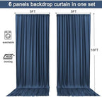 30x10ft Navy Blue Backdrop Curtain for Wedding Parties Wrinkle Free Fabric Navy Blue Drapes Backdrop Decoration for Baby Shower Birthday Photography Decoration 6 Panels, 5ft x 10ft - Image 6