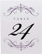 Classic Flourish Table Numbers, Eggplant, 1-80 - Image 4