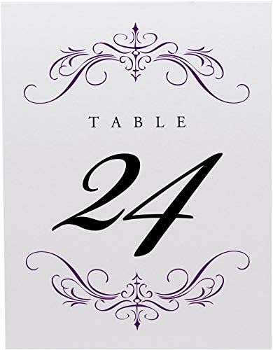 Classic Flourish Table Numbers, Eggplant, 1-80 - Image 4