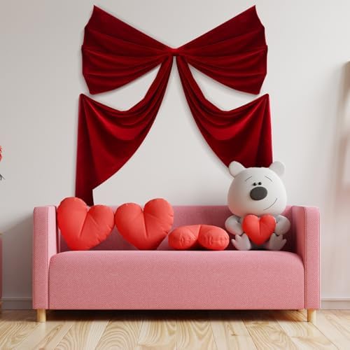 Wavwavw Giant Bow Big Wall Decor, Red, Velvet, Weeding - Image 7