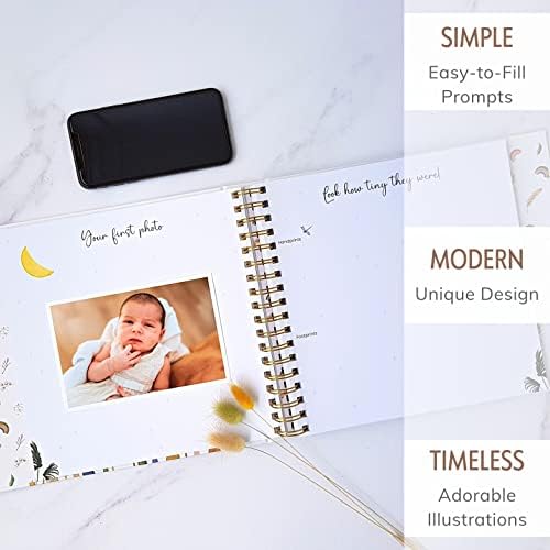 Baby Memory Book, First 5 Years, Boho Rainbow Baby Scrapbook and Keepsake - Image 7