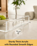 Acrylic Tray, 2 Pack Spill Proof Platter with Handles for Ottoman - Image 5