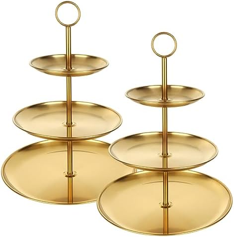 QTLCOHD 2 Pcs 3 Tier Stainless Steel Cupcake Stand by WelcomeToQTLCOHD