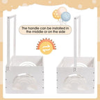Yerliker Wooden Baby Shower Crate Closet Baby Shower Gifts Basket Storage Crate Hamper with Handle Personalized Basket for Newborn Boys Girls Pregnancy Gifts(White,Cloudy, Rainbow) - Image 4