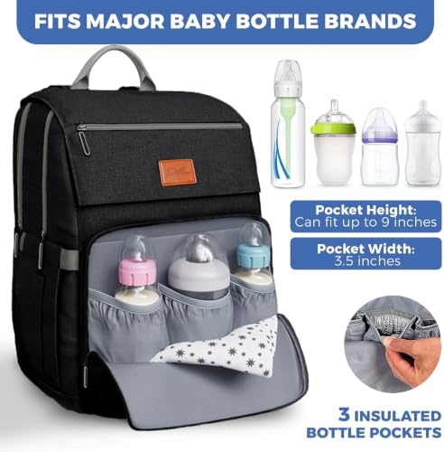 Pillani Baby Diaper Bag Backpack - Baby Bag for Girls & Boys, Large Waterproof Diaper Backpack - Baby Shower Gifts for Boys & Registry Must Haves - Travel Diaper Bags with Changing Pad - Newborn Stuff - Image 3
