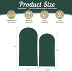Hunter Green Arch Backdrop Cover 2 Set - 7.2FT, 6FT Spandex Fitted Wedding Arch Stand Covers Round Top Chiara Arch Backdrop Stands Cover for Birthday Parties Banquet Photo Background Decoration - Image 2