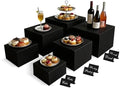 6PCS Black Acrylic Buffet Display Risers 5in to 10in by Unknown