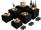 6PCS Black Acrylic Buffet Display Risers 5in to 10in by Unknown