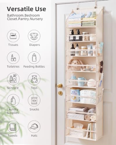 STORAGE MANIAC Over Door Organizer Hanging Shelves Large Clear Deep Pockets - Image 7