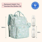 BabbleRoo Diaper Bag Backpack - Baby Essentials Travel Tote - Multi Function Water Resistant Diaper Bag, Travel Essentials Baby Bag with Changing Pad, Stroller Straps & Pacifier Case - Green Birdy - Image 2