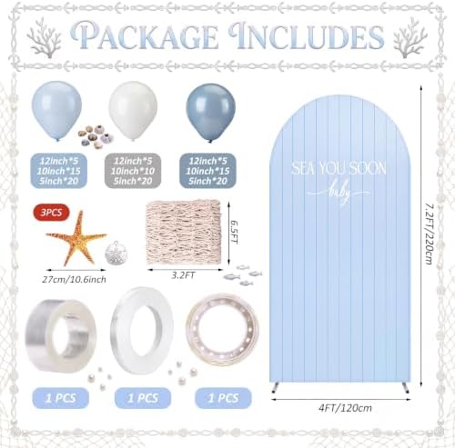 7.2ft Sea You Soon Arch Backdrop Cover - Image 2