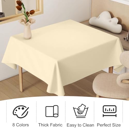 4 Pack Square Table Cloth 52x52 Inch Tablecloth Machine Washable Fabric Polyester Table Cover for Dining, Buffet Parties, Picnic, Events, Weddings Decor（Champagne） - Image 7