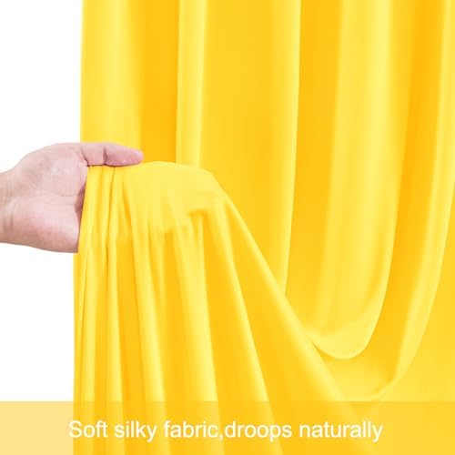 40ft x 12ft Yellow Backdrop Curtains Wrinkle Free Backdrop Curtain for Wedding Parties Yellow Fabric Backdrops Drapes Back Drop Cloth Bridal Shower Stage Curtains Wedding Decorations for Reception - Image 6