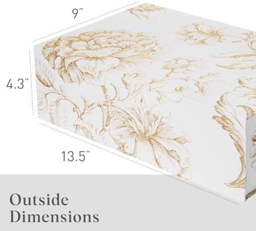 Luxury Keepsake Gift Box 3-Pack Gold Floral 13.5" x 9" x 4.3" - Image 3