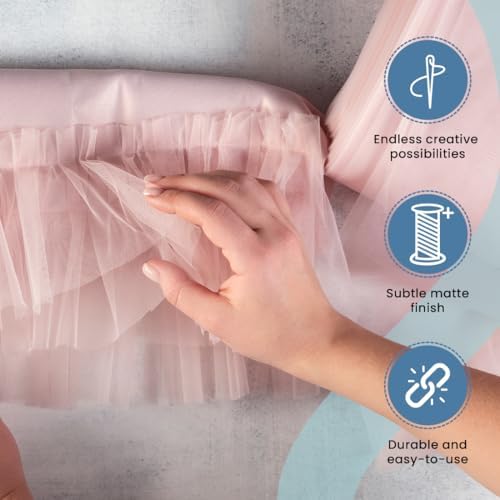 Expo International Decorative Matte Tulle, Roll/Spool of 6” X 100 Yards, Lightweight Polyester Tulle Fabric for Tutus, Costumes, and Party Decorations, Washable, Easy-to-Use, Pack of 12, White - Image 4