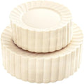 YOUBET 100PCS Ivory Scalloped Plastic Plates for Wedding Party by YOUBET