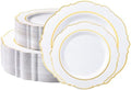 realluck 100PCS Gold Plates for Wedding,Elegant Disposable Party Plates by Realluck