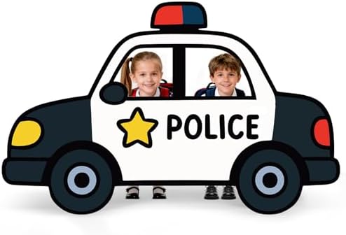 Police Birthday Party Decorations, 4.3 Feet Police Car Cardboard Stand-up Cutout Life-Size, Large Policeman Car Photo Booth Prop for Cop Theme Baby Shower Retirement Graduation Decor by Unknown