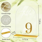Arch Wedding Table Numbers 1-20 with Stands - 5.5x7 Inch, Clear - Image 2