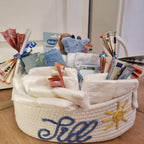 Personalized Baby Name Basket with Handles,Custom Diaper Caddy Cotton Rope Basket,Baby Stuff Organizer Storage Bin for Nursery Toy Room Bedroom Bathroom (White,L) - Image 7