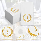 200 Pack Monogrammed Disposable Napkins Gold Foil Letter J Guest Napkins Initial Disposable Hand Paper Towels for Wedding Engagement Baby Shower Party Home Kitchen Bathroom Dinner Decorative Towels - Image 4