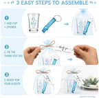 50 Sets Baby Shower Favors Shot Glasses Keychain Gifts, Gender, Blue - Image 3