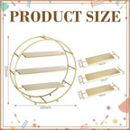 Shimeyao 1 Pcs Gold Cupcake Stand 22 Inch Tiered Dessert Stand Large Metal 3 Tier Serving Tray Round Gold Dessert Table Display for Wedding, Birthday Party, Catering Events - Image 3